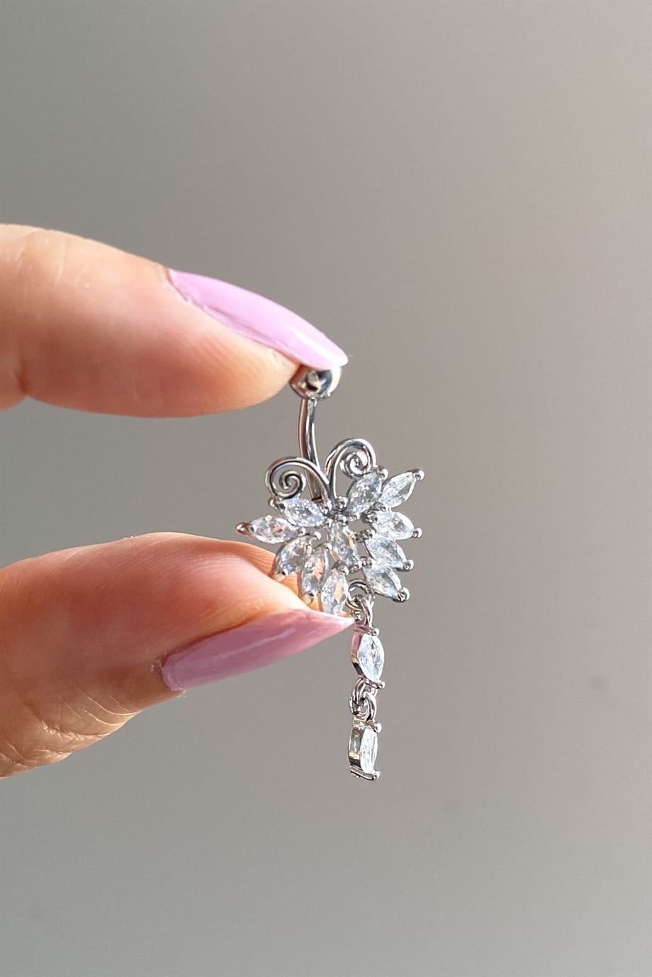 Sallantılı Kelebek Göbek Piercing | Cerrahi Çelik