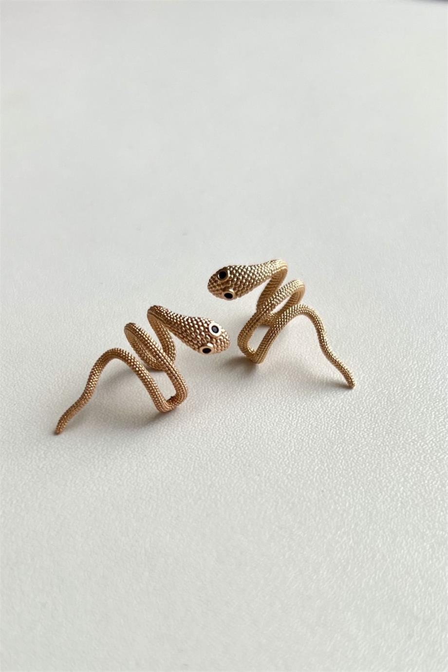 Snake Earcuff Çifti | Çelik