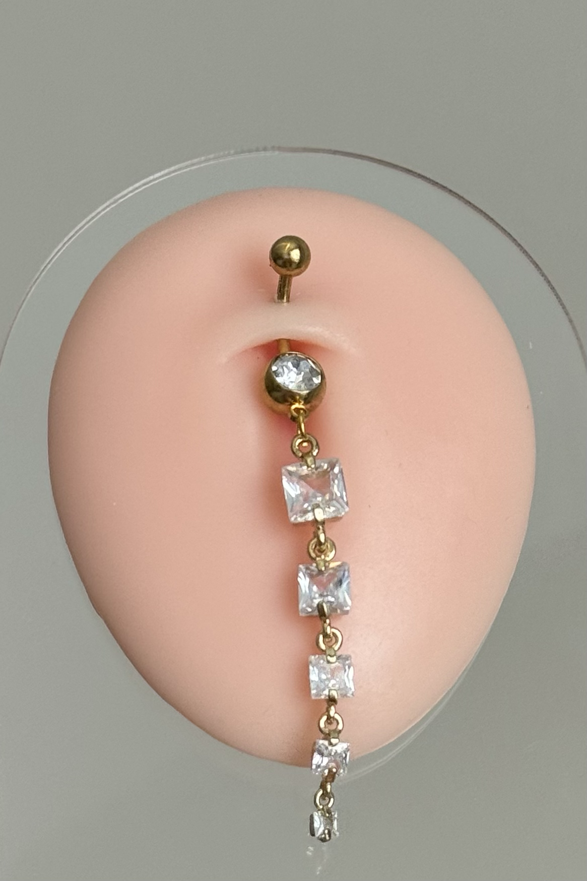 Taşlar Sallantılı Göbek Piercing 316L Cerrahi Çelik