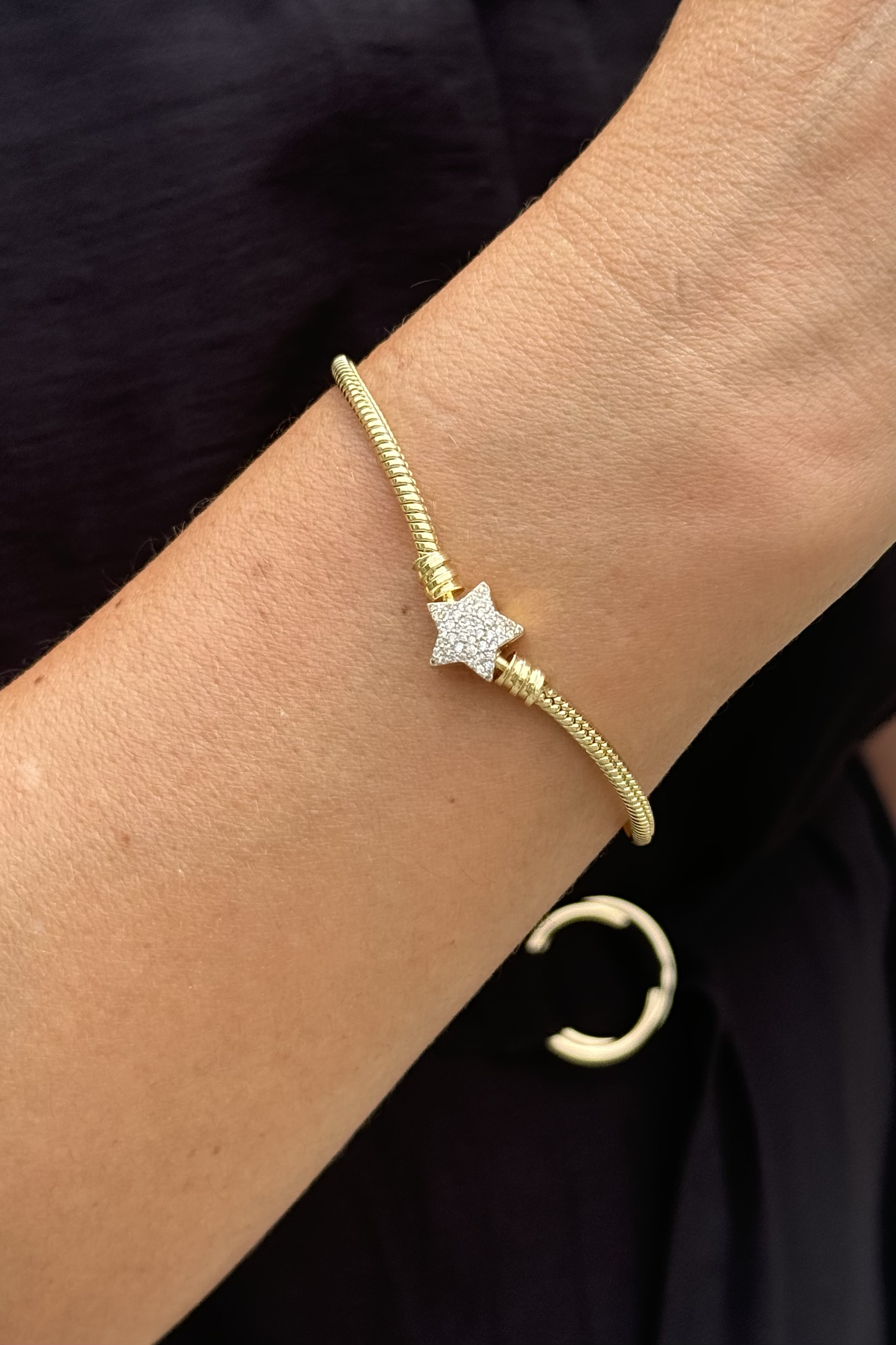 Taşlı Yıldız Çelik Pand. Charm Bileklik Xuping