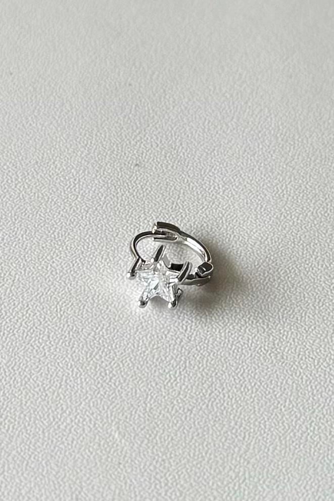 Taşlı Yıldız Halka Piercing Cerrahi Çelik