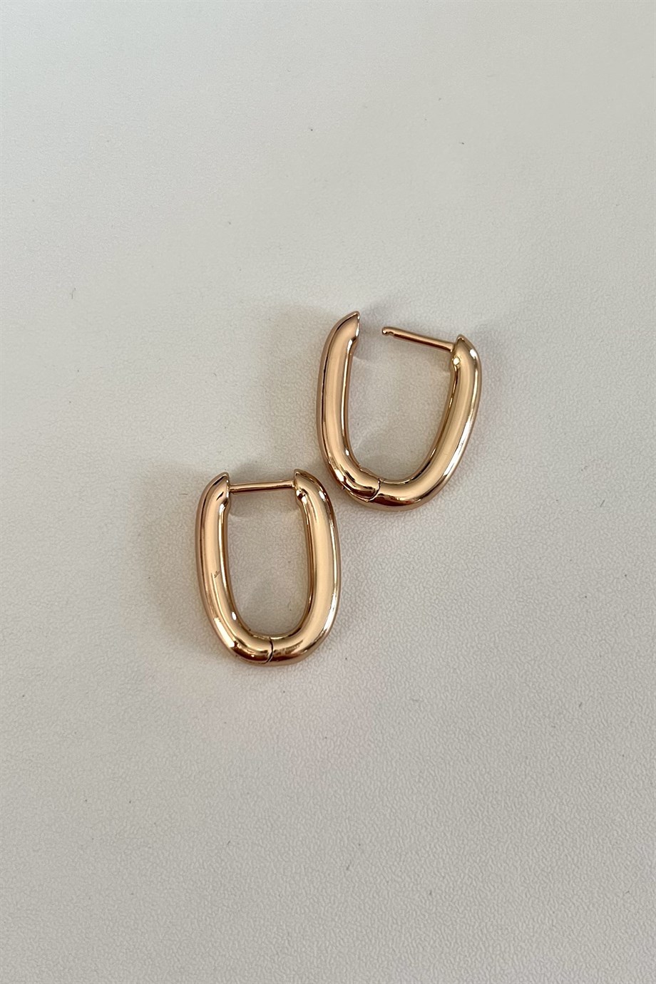 Tombul Oval Küpe Çifti | Çelik