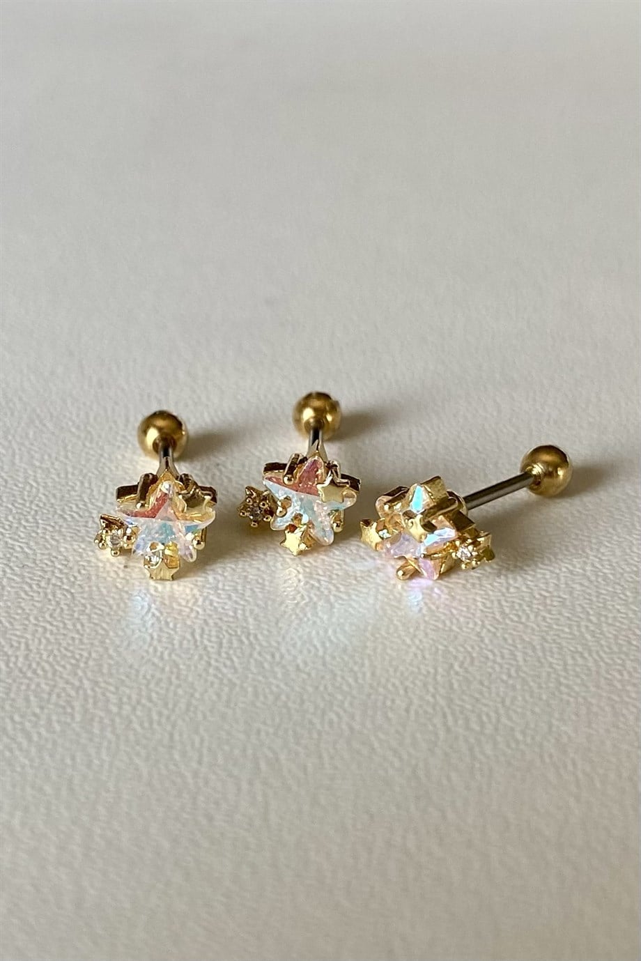 Yansıma Taşlı Yıldız Piercing | Cerrahi Çelik