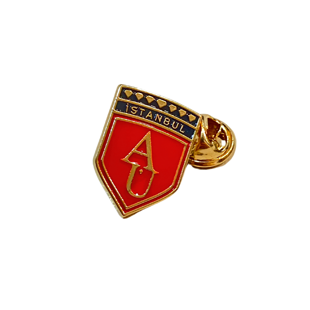 Mineli Altın Kaplama Broş / Enameled Gold Plated Brooch