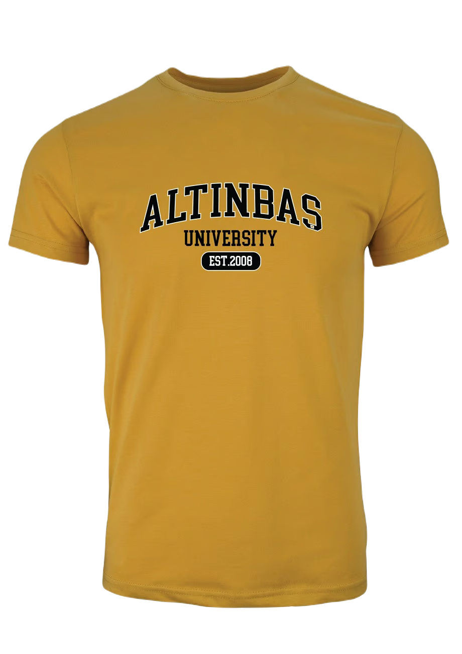 İç Bükey Est-2008 Bisiklet Yaka T-Shirt Hardal / Concave Est-2008 Crew Neck T-Shirt Yellow