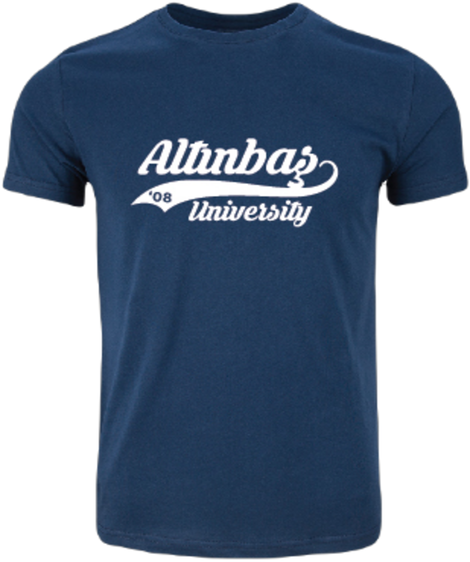Kuyruklu Yazı Bisiklet Yaka T-Shirt Lacivert / Tailed Letter Crew Neck T-Shirt Navy Blue