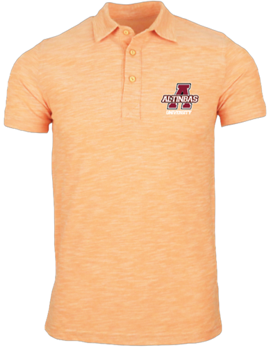 Flamlı Polo Yaka T-Shirt Hardal / Flamed Polo Neck T-Shirt Mustard