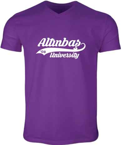 Kadın V Yaka Mor T-Shirt / Womens V-Neck Purple T-Shirt