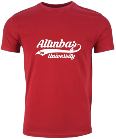 Kuyruklu Yazı Bisiklet Yaka T-Shirt Kırmızı / Tailed Letter Crew Neck T-Shirt Red