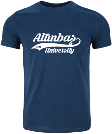 Kuyruklu Yazı Bisiklet Yaka T-Shirt Lacivert / Tailed Letter Crew Neck T-Shirt Navy Blue