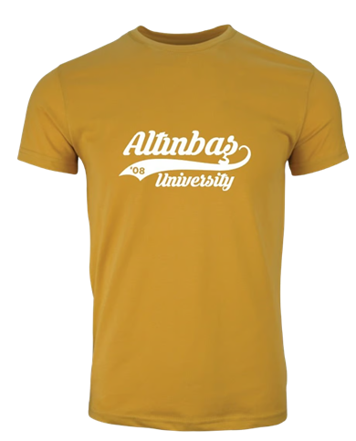 Kuyruklu Yazı Bisiklet Yaka T-Shirt Turuncu / Tailed Letter Crew Neck T-Shirt Orange