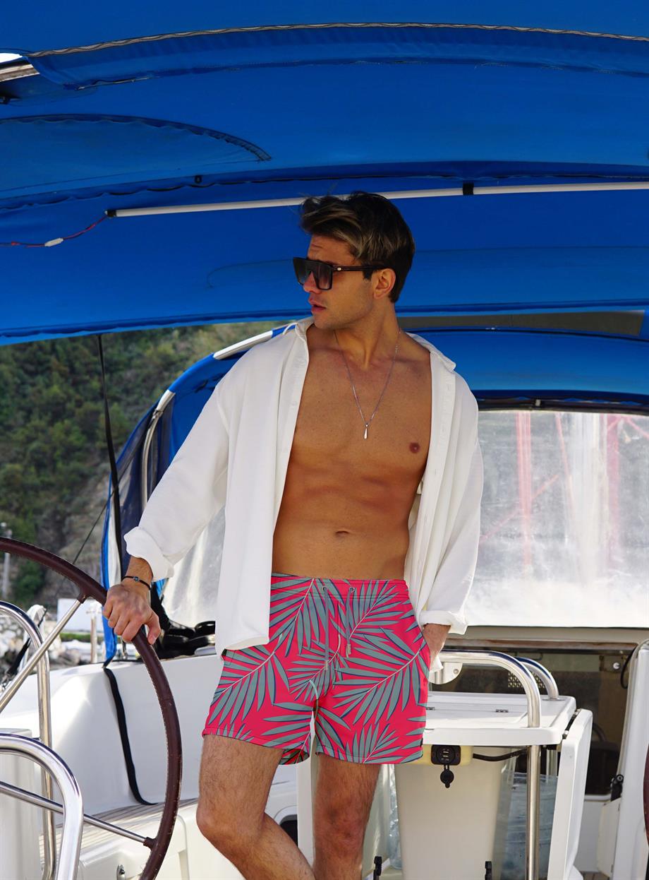 Baskılı Erkek Deniz Şortu