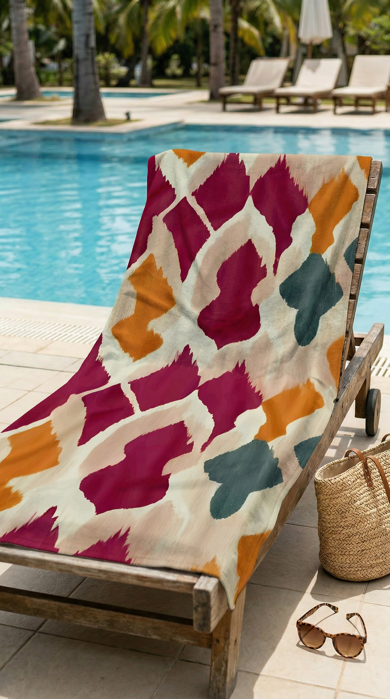 Batik Desenli Renkli Yüksek Su Emici 70x150cm Plaj Havlusu