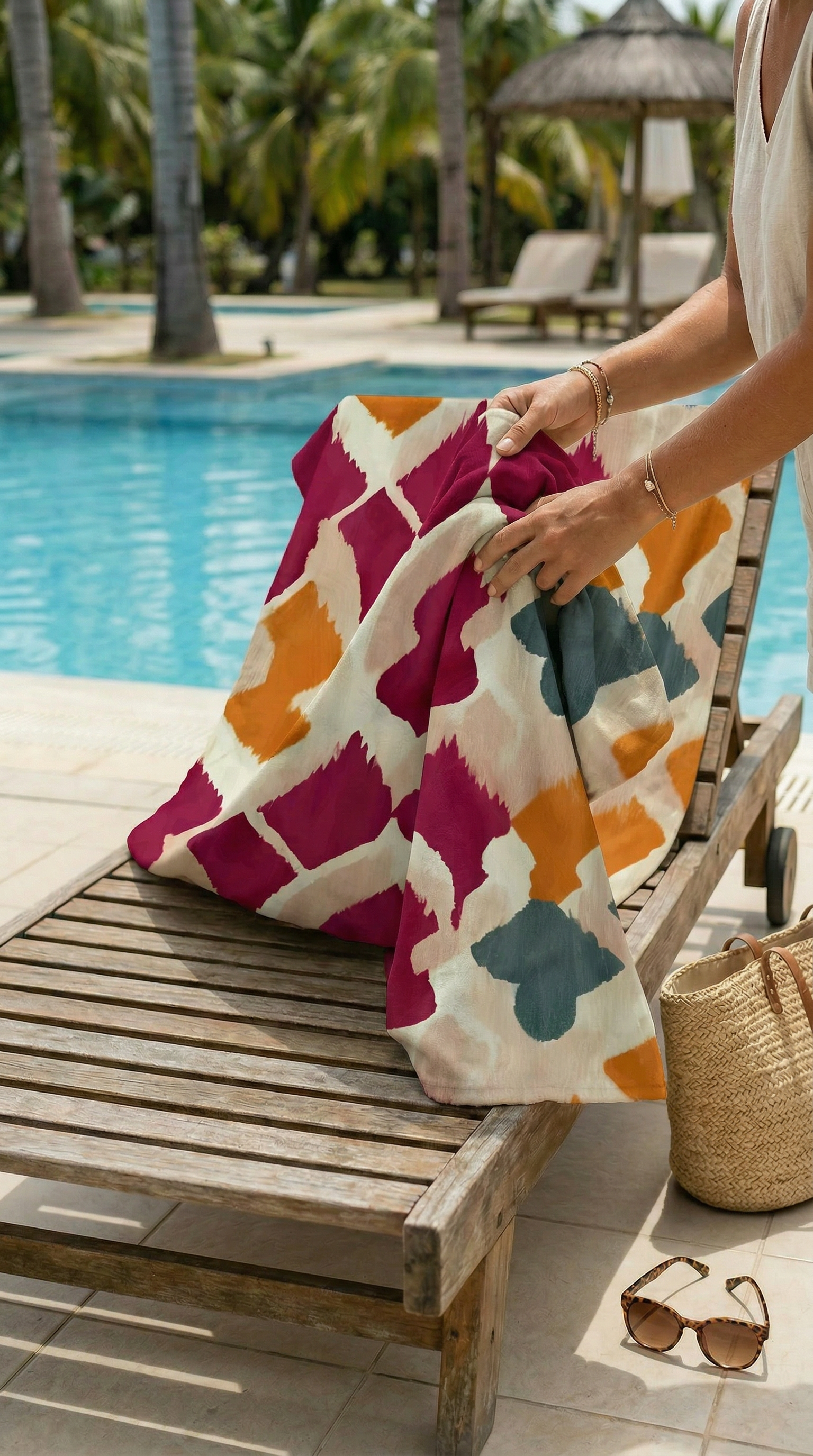 Batik Desenli Renkli Yüksek Su Emici 70x150cm Plaj Havlusu