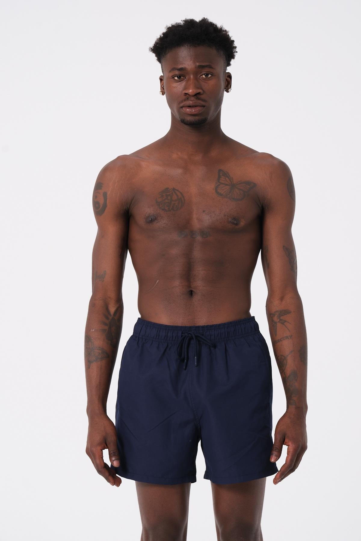 DAAG Lacivert Düz Renk Standart Boy Erkek Deniz ve Havuz Şortu 