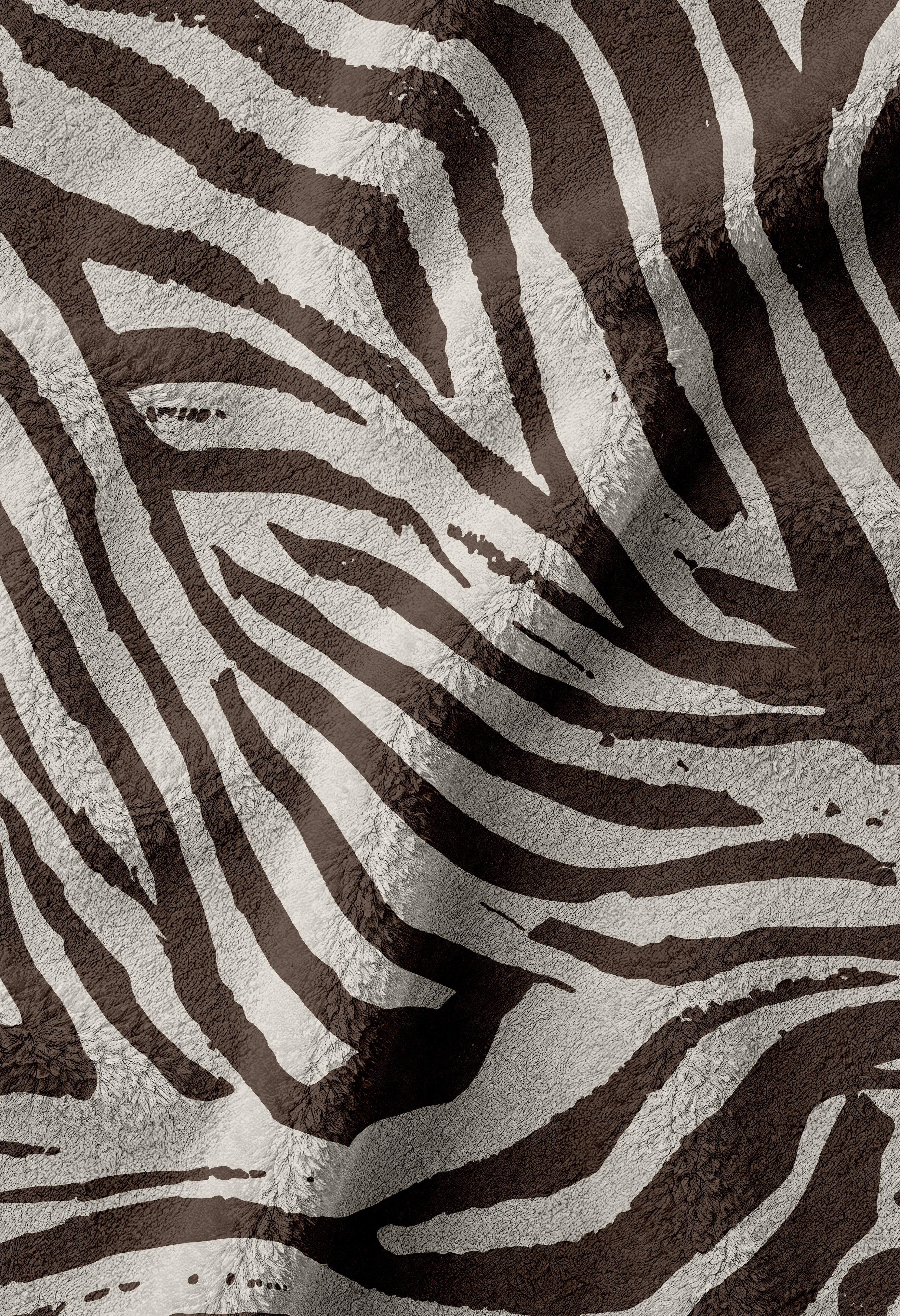 Zebra Desenli Kahverengi Krem Yüksek Su Emici 70x150 Plaj Havlusu 