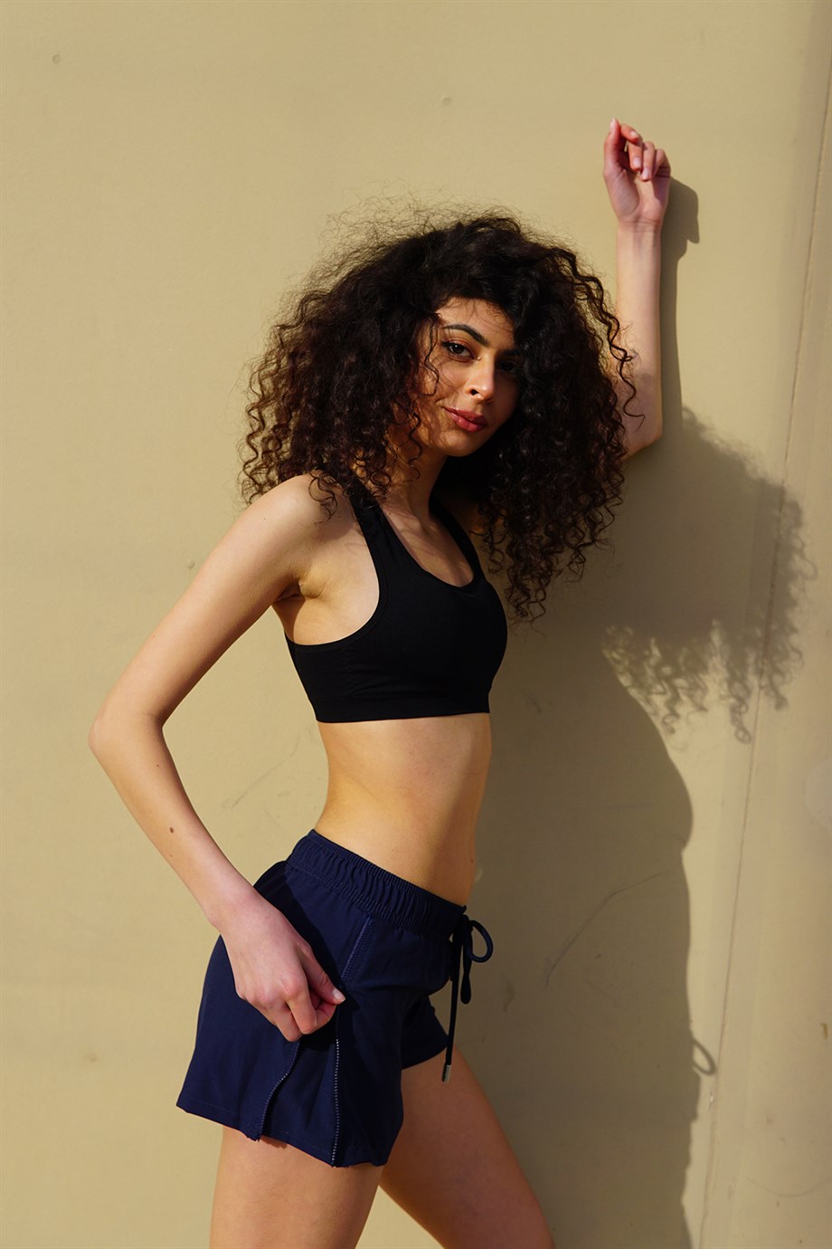 Lacivert Yan Fermuarlı Mini Boy Kadın Mayo Deniz Şortu 