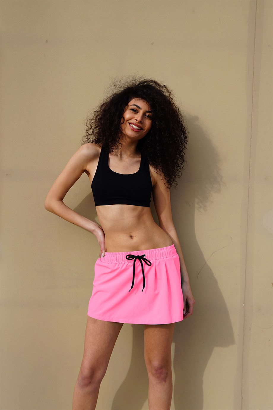 Pembe Mini Boy Kadın Şort Etek 