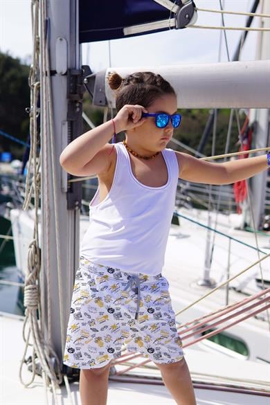 Dijital Baskılı Çocuk Deniz Şortu