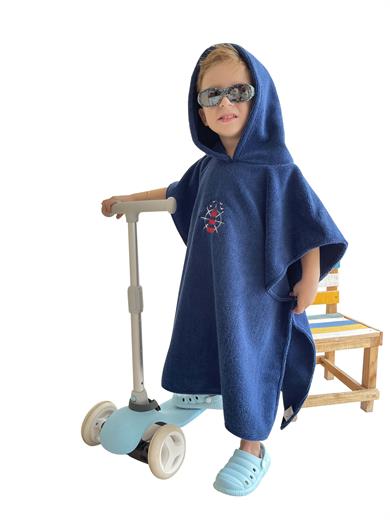 Nakış Detaylı Çocuk Panço Havlu 