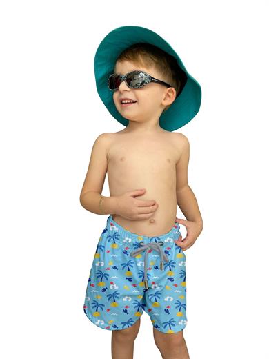 Palmiye Baskılı Bebek  Deniz Şortu 