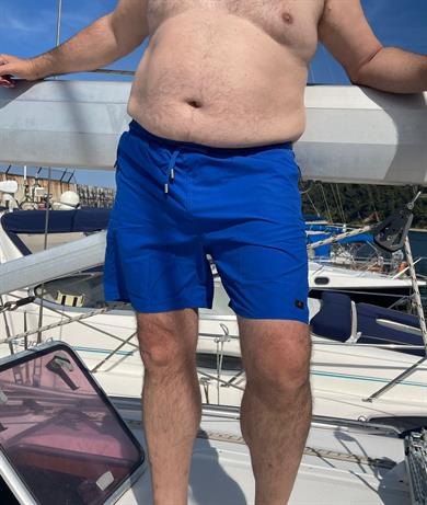 Saks Mavi Büyük Beden Standart Boy Erkek Mayo Deniz Şortu 