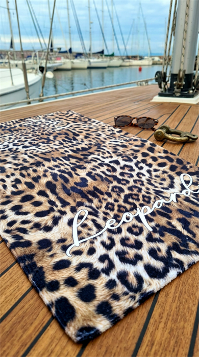 Leopar Desenli Şık Unisex Plaj Havlusu 70x150