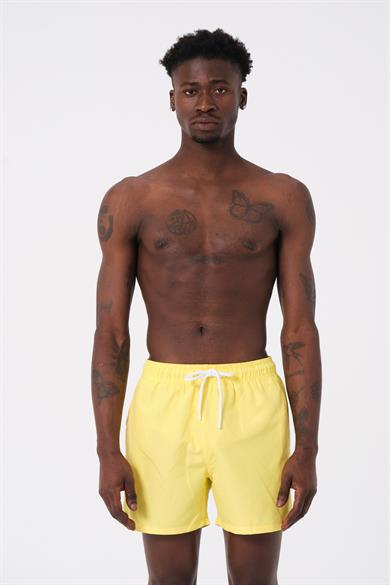 DAAG Sarı Düz Renk Standart Boy Erkek Deniz ve Havuz Şortu 