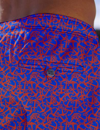 Marin Çapa Desenli Standart Boy Erkek Mayo Deniz Şortu 