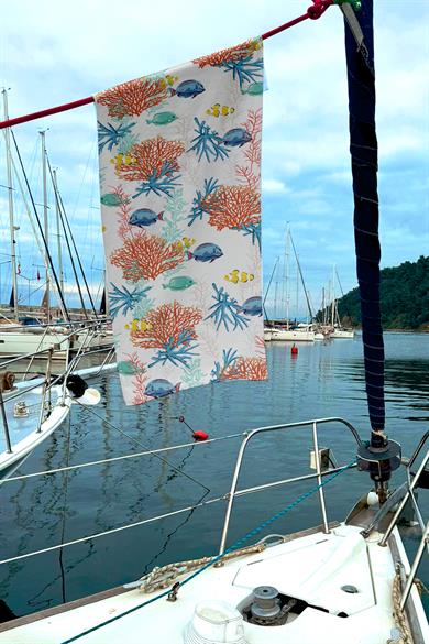 Balık Desenli Renkli Unisex Plaj Havlusu 70x150