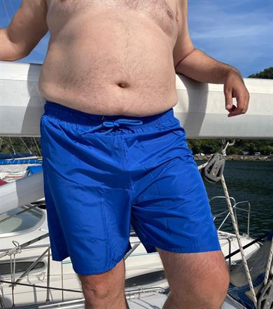 Saks Mavi Büyük Beden Standart Boy Erkek Mayo Deniz Şortu 