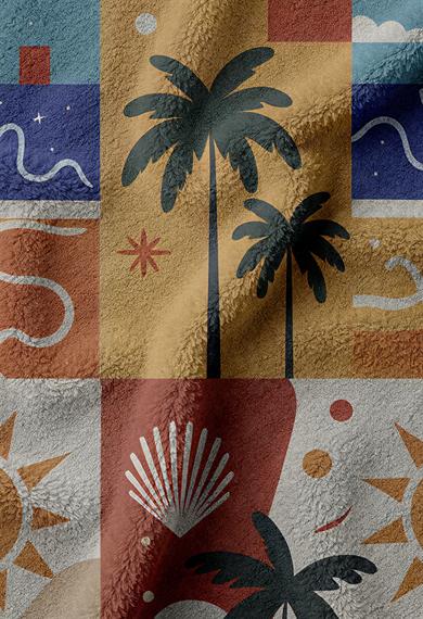 Patchwork Desenli Renkli Yüksek Su Emici 70x150cm Plaj Havlusu