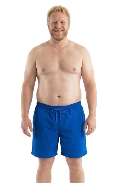Saks Mavi Büyük Beden Standart Boy Erkek Mayo Deniz Şortu 