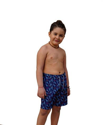 Dijital Baskılı Çocuk Deniz Şortu