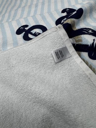 Marin Çapa Desenli Yüksek Su Emicili Çanta Olabilen Plaj Havlusu