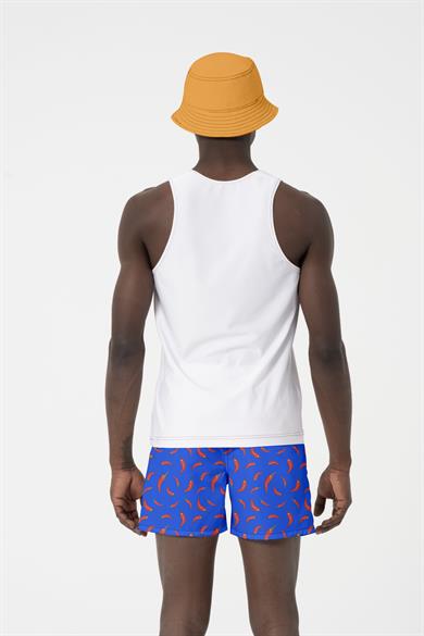 Sax Mavi Biber Desenli Standart Boy Erkek Deniz ve Havuz Şortu