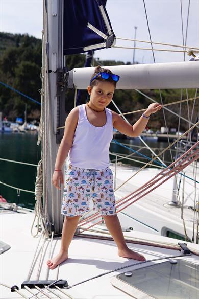 Dijital Baskılı Çocuk Deniz Şortu