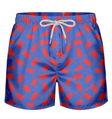 Kaplumbağa Desenli Su İtici Çabuk Kuruma Özellikli Standart Boy Erkek Mayo Deniz Şortu