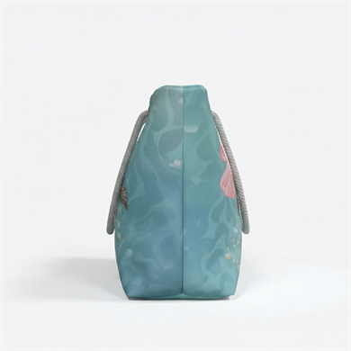 Kaplumbağa Desenli Geniş Hacimli Astarlı Kadın Plaj Çantası