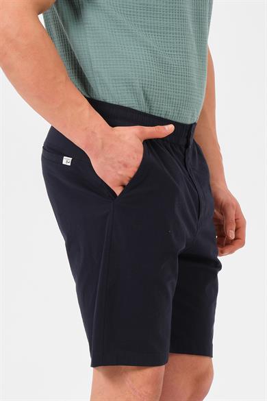 Erkek Lacivert Standart Fit Normal Kesim %100 Pamuk Cepli Dokuma Şort