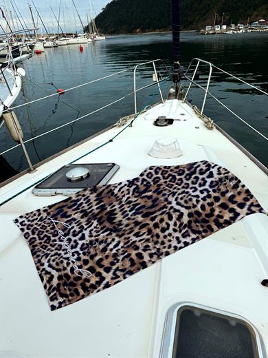 Leopar Desenli Şık Unisex Plaj Havlusu 70x150