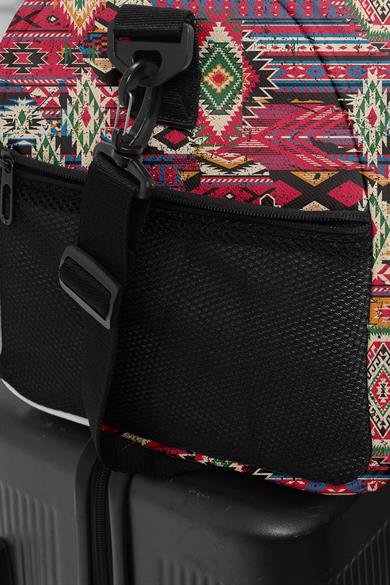 Etnik Desenli Kilitli Unisex Seyahat Çantası - Kabin Boy El Valizi - Spor Çantası