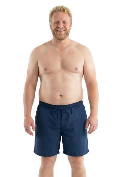 Lacivert Büyük Beden Standart Boy Erkek Mayo Deniz Şortu 