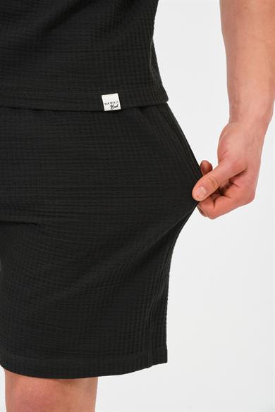 Erkek Petrol Yeşili  Oversize Cepli Recycle %100 Pamuklu Standart Boy Şort