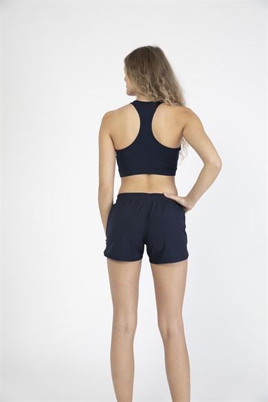 Lacivert Mini Boy Kadın Mayo Deniz Şortu