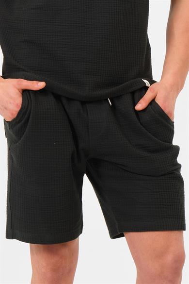 Erkek Petrol Yeşili  Oversize Cepli Recycle %100 Pamuklu Standart Boy Şort