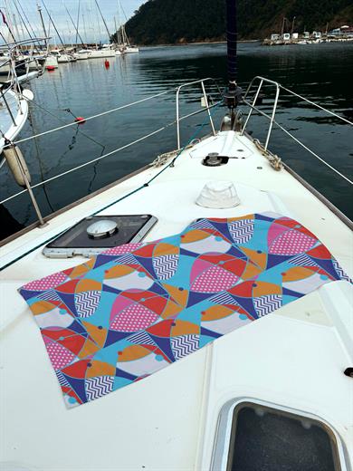 Balık Desenli Renkli Unisex Plaj Havlusu 70x150