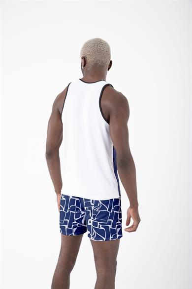 Desenli Sıfır Kol Nefes Alan Kumaş Erkek Atlet