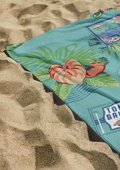 Tropikal Desenli Yüksek Su Emici 70x150cm Plaj Havlusu