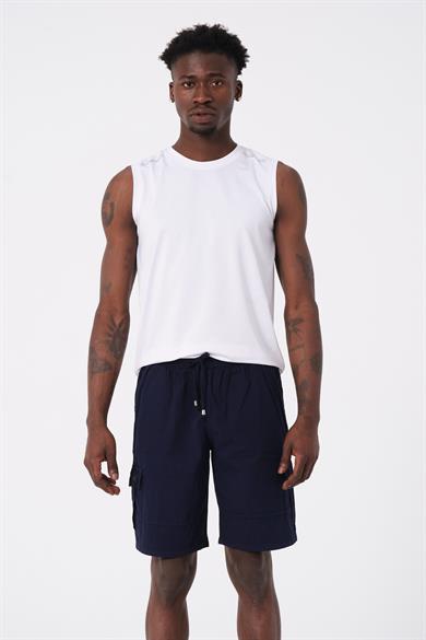 Beyaz Sıfır Kol Erkek T shirt